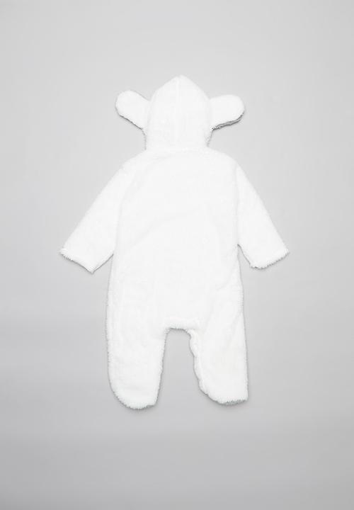 Pop Candy - Teddy babygrow - white