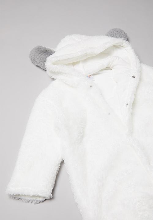 Pop Candy - Teddy babygrow - white