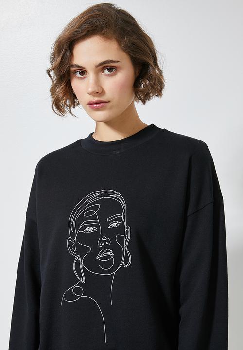 Superbalist - Graphic crew sweat - black