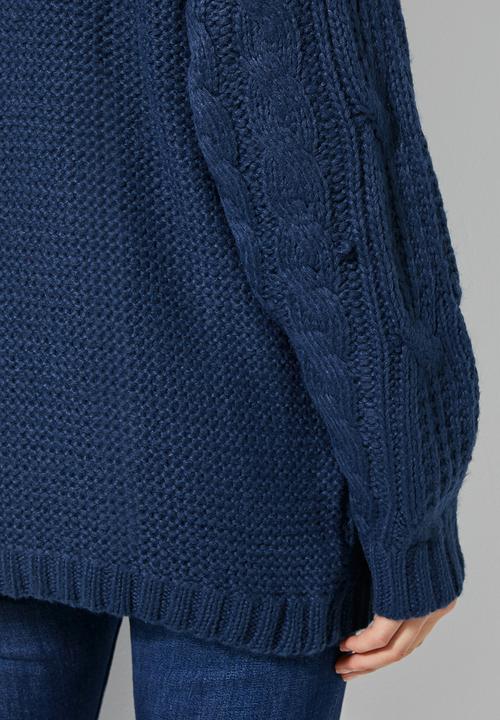 Superbalist - Roll neck cable jumper - navy