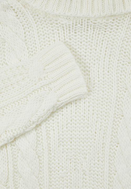 Superbalist - Roll neck cable jumper - cream