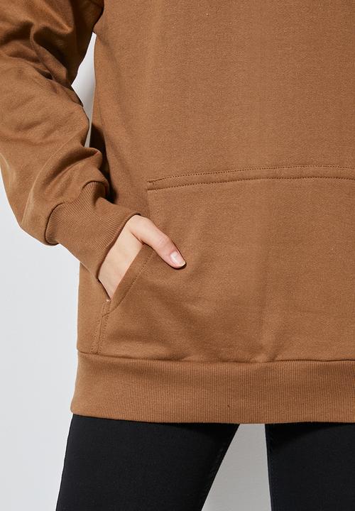 Superbalist - Longline hoodie - tobacco
