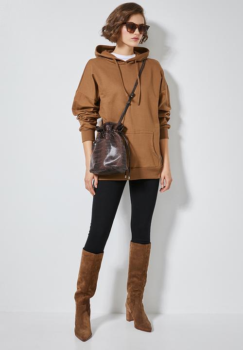 Superbalist - Longline hoodie - tobacco