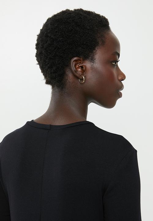 edit - Long sleeve trapeze dress - black