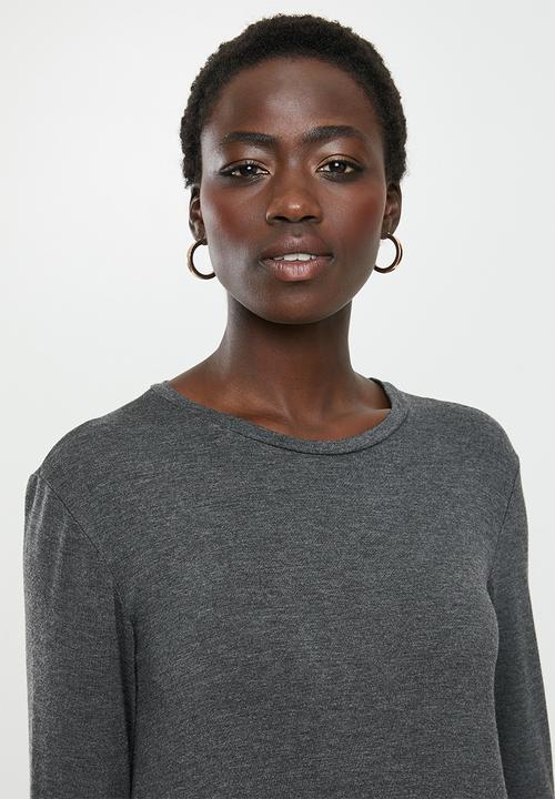 edit - Long sleeve trapeze dress - grey