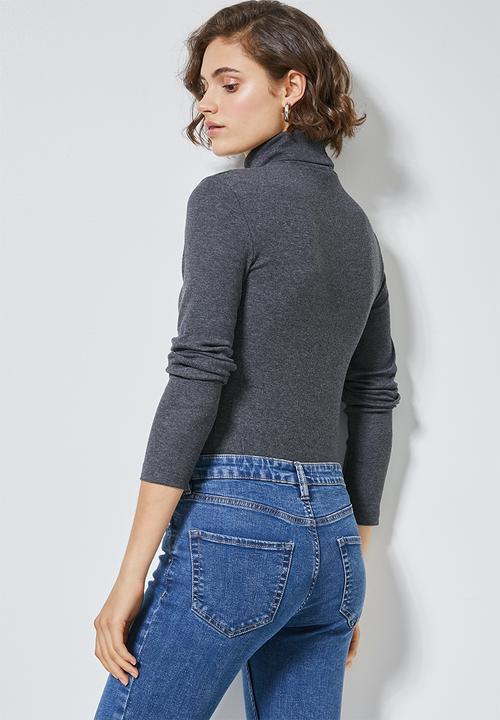 Superbalist - 2 Pack rib poloneck - charcoal & white 