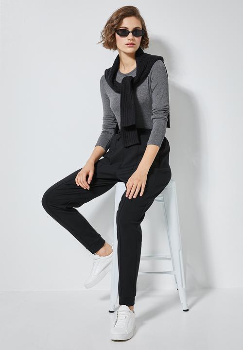 Superbalist - 2 Pack long sleeve crew neck tee - charcoal & white
