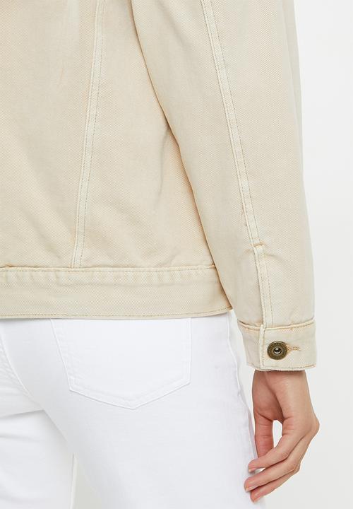 Cotton On - Sherpa denim trucker jacket - honey