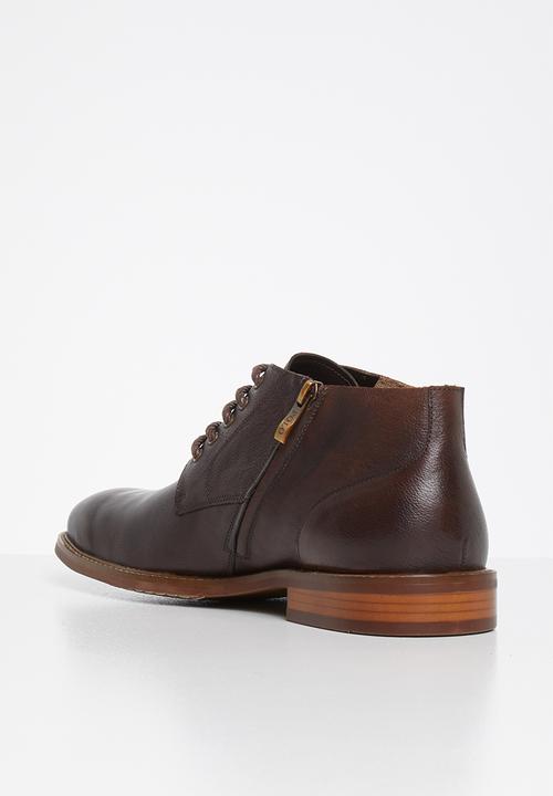 POLO - Collin leather distressed boot - dark brown