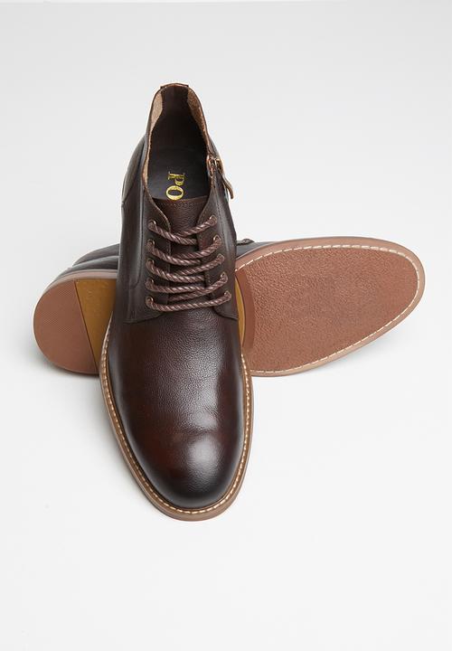 POLO - Collin leather distressed boot - dark brown