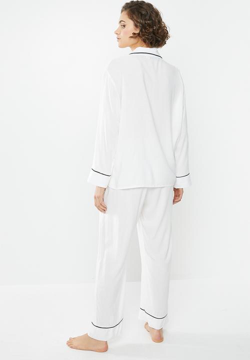 Superbalist - Sleep shirt & pants set - white