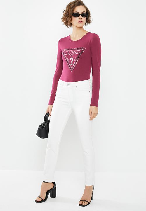 GUESS - Long sleeve mini lace up tee - purple