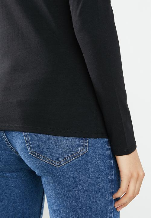 GUESS - Long sleeve zebra logo tee - black
