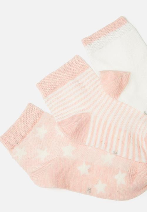 Pop Candy - Geometric socks pack - pink & white 
