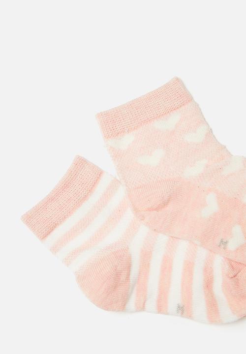 Pop Candy - Geometric socks pack - pink & white 