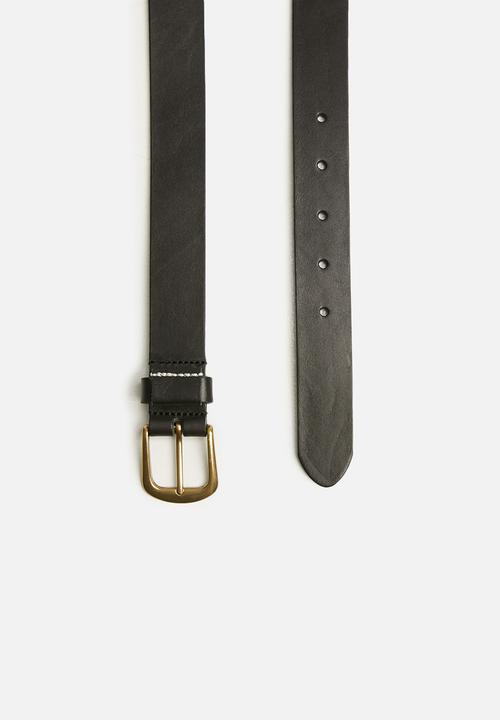 MANGO - Ivan leather belt - black