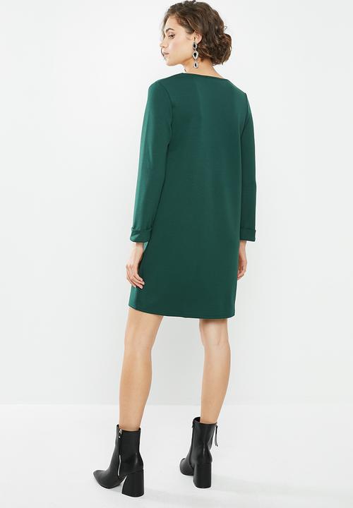 MANGO - Dress veldus - green