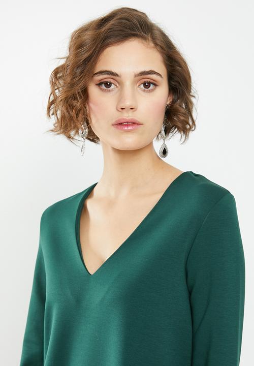 MANGO - Dress veldus - green