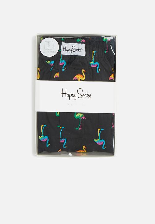 Happy Socks - Flamingo boxer - black