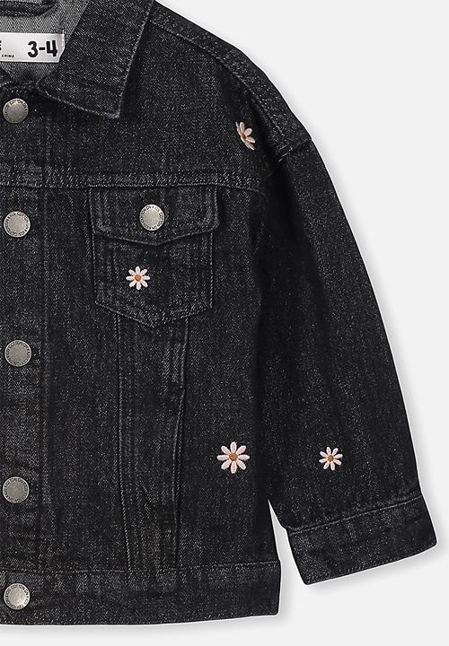 Cotton On - Emmy spliced trucker jacket - black