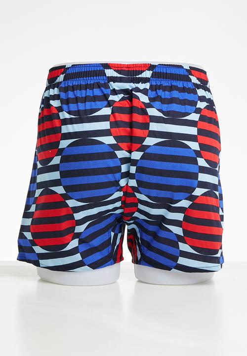 Happy Socks - Optic dot boxer - blue & red