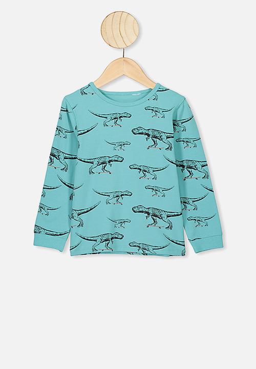 Cotton On - Orlando long sleeve pj set - blue & black 