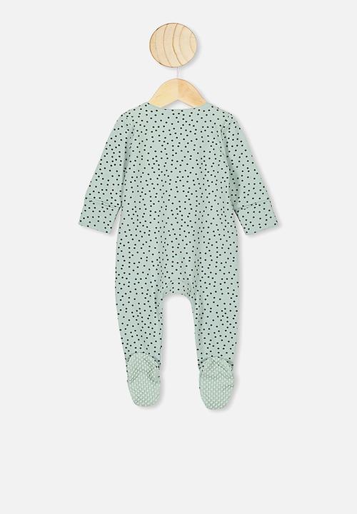Cotton On - The long sleeve zip romper - green 