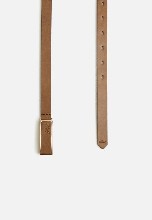 POLO - Claudia leather belt - tan