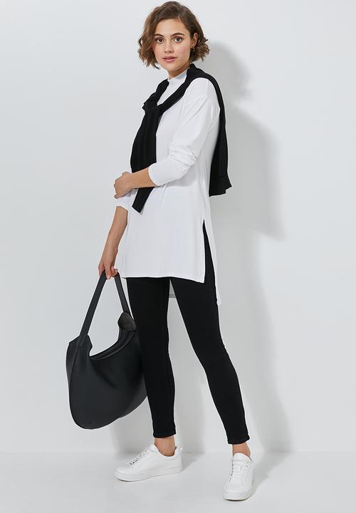 Superbalist - Longline viscose tee - white