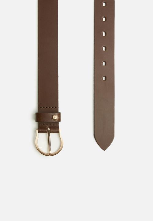 POLO - Elizabeth leather belt - chocolate