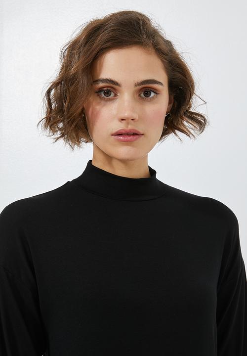 Superbalist - Longline viscose tee - black