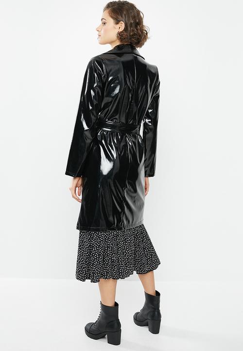 Blake - Vinyl trench coat - black