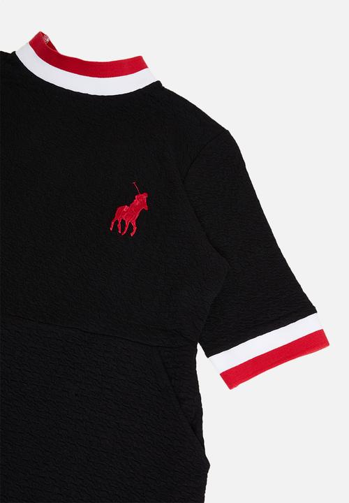 POLO - Plus Monna rib turtle neck dress - black