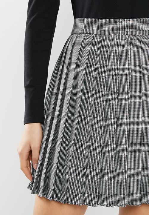 Blake - Pleated check mini skirt - hazel
