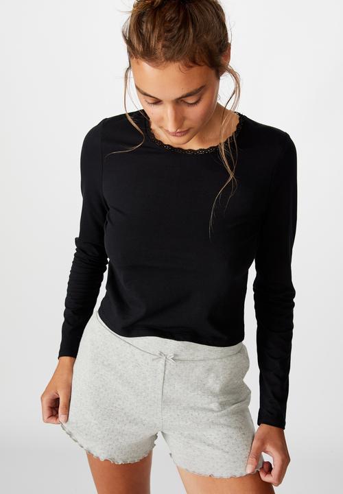 Cotton On - Bed time jersey top - black