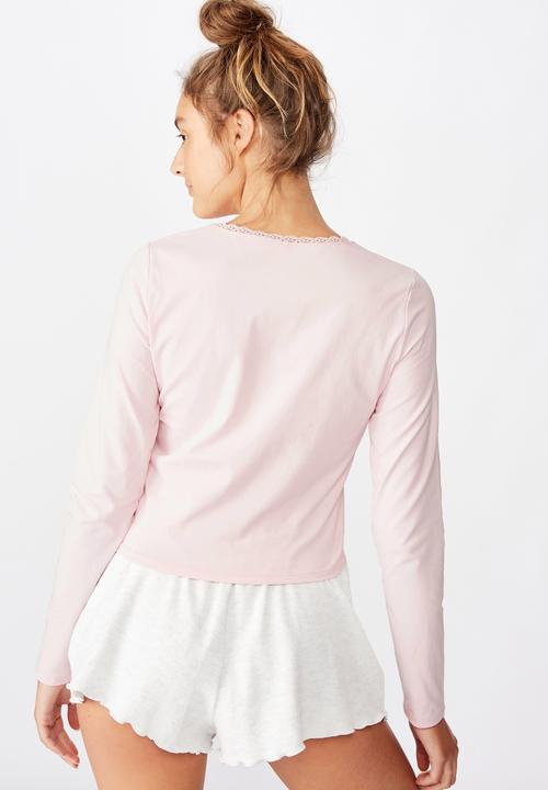Cotton On - Bed time jersey top - crystal pink