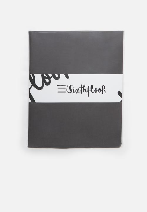 Sixth Floor - 200TC cotton flat sheet - charcoal