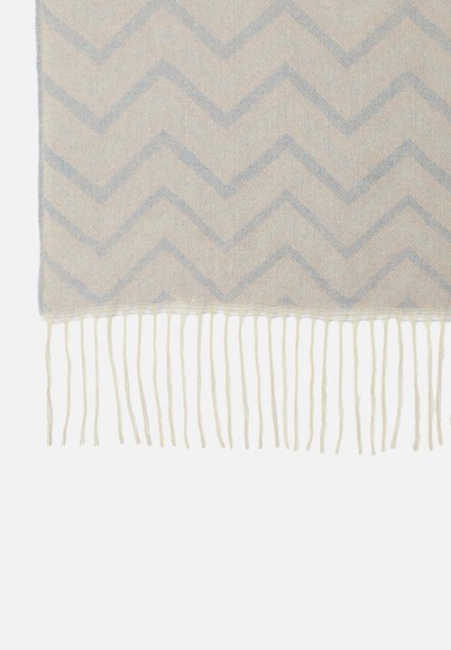 edit - Chevron print scarf - pink & blue