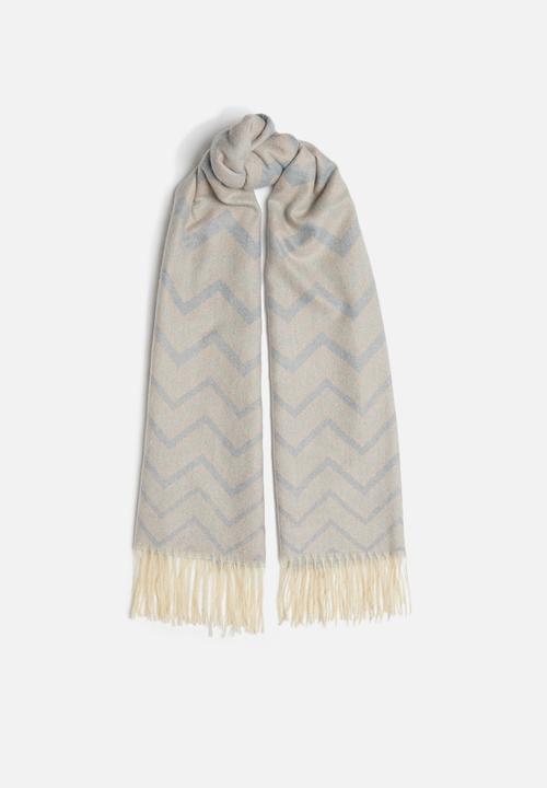 edit - Chevron print scarf - pink & blue