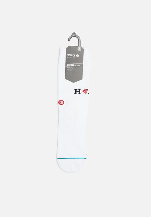 Stance Socks - Love hate flower socks - white
