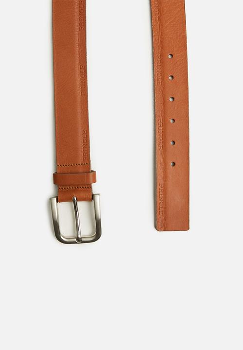 Pringle of Scotland - Luke pringle emboss along bottom leather belt - tan