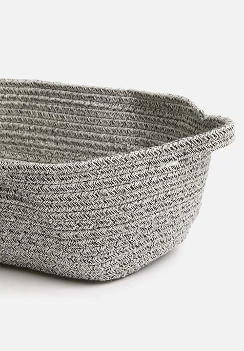 Sixth Floor - Cotton rope storage basket - black & white 