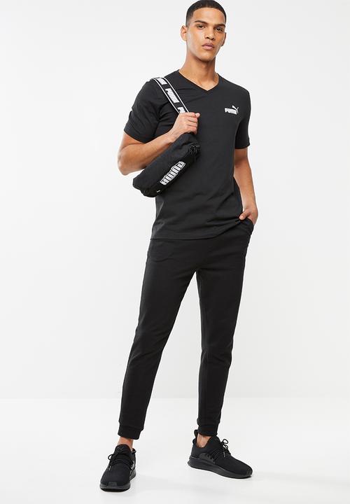 PUMA - Ess+ v neck tee - black
