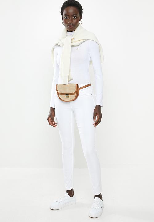 POLO - Brixton second skin polo tee - white
