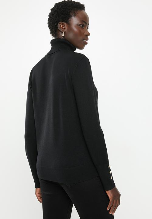 POLO - Eva long sleeve polo neck - black
