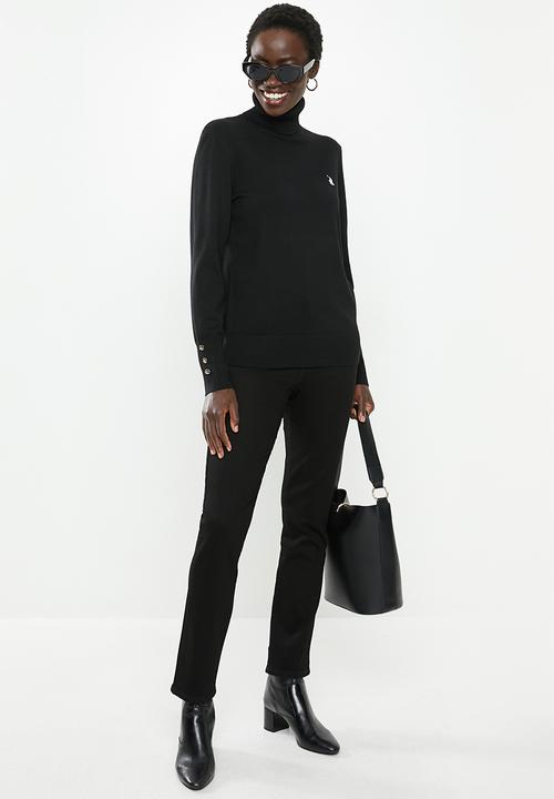 POLO - Eva long sleeve polo neck - black