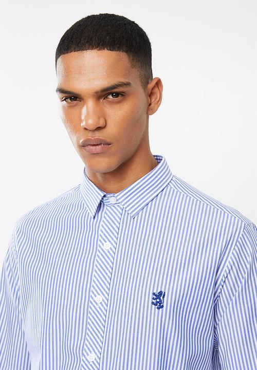 Pringle of Scotland - Daxton long sleeve styled shirt - blue & white