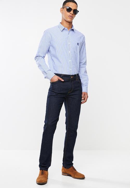Pringle of Scotland - Daxton long sleeve styled shirt - blue & white