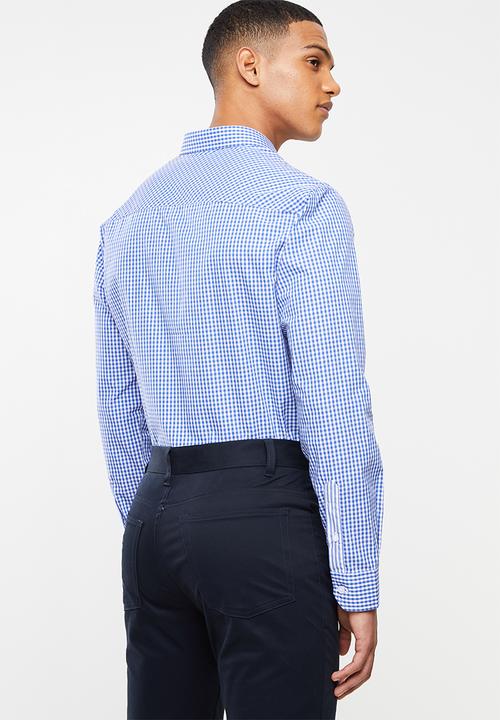 Pringle of Scotland - Devin long sleeve styled shirt - blue & white