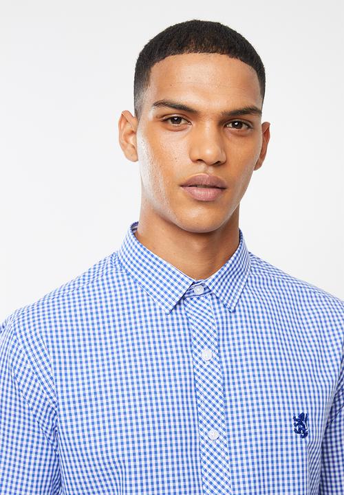 Pringle of Scotland - Devin long sleeve styled shirt - blue & white